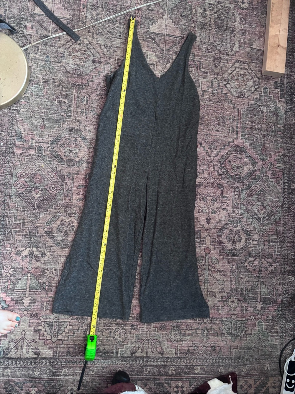 Frank & Oak Charcoal Sleeveless V-Neck Jumpsuit with Tie Waist - Picture 5 of 10